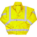 Fluorescent Yellow - Front - Warrior Mens Tulsa Hi-Vis Bomber Jacket