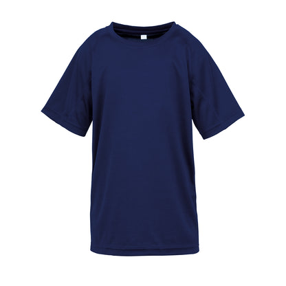 Navy - Front - Spiro Chidlrens-Kids Impact Performance Aircool T-Shirt