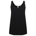 Black - Front - Skinni Fit Womens-Ladies Slounge Vest