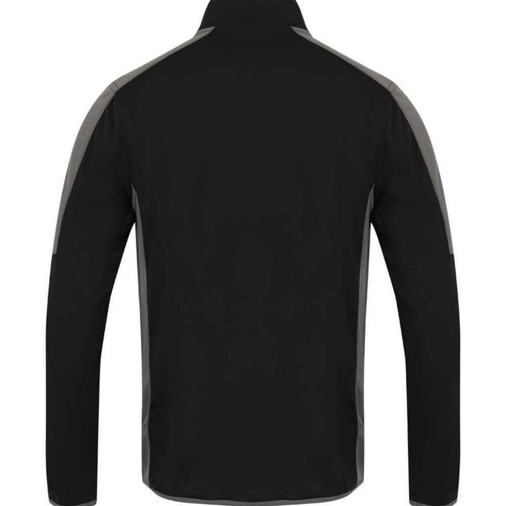 Black-Gunmetal Grey - Back - Finden & Hales Mens Contrast Zip Neck Midlayer Top