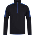 Navy-Royal Blue - Front - Finden & Hales Mens Contrast Zip Neck Midlayer Top