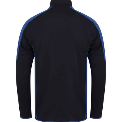 Navy-Royal Blue - Back - Finden & Hales Mens Contrast Zip Neck Midlayer Top