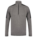 Grey Marl-Black - Front - Finden & Hales Mens Contrast Zip Neck Midlayer Top