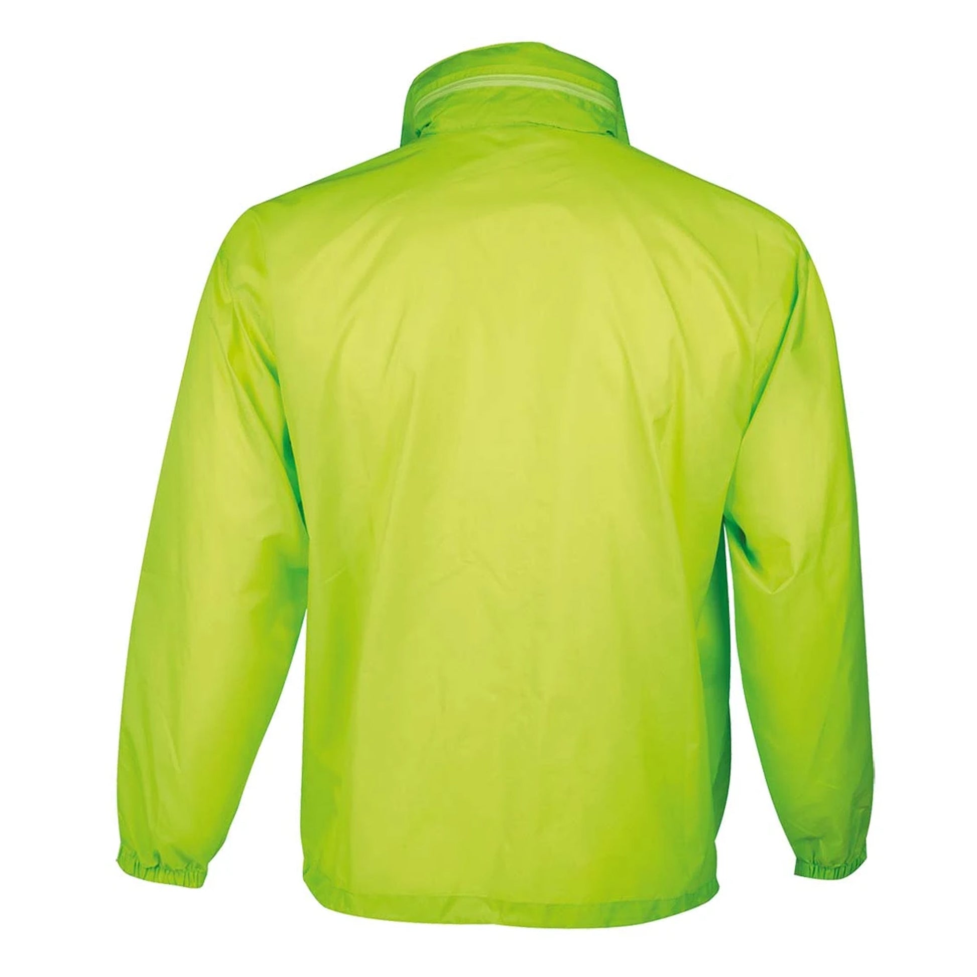 Neon Green - Back - SOLS Unisex Surf Windbreaker Lightweight Jacket