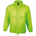 Neon Green - Front - SOLS Unisex Surf Windbreaker Lightweight Jacket