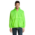 Neon Green - Back - SOLS Unisex Surf Windbreaker Lightweight Jacket
