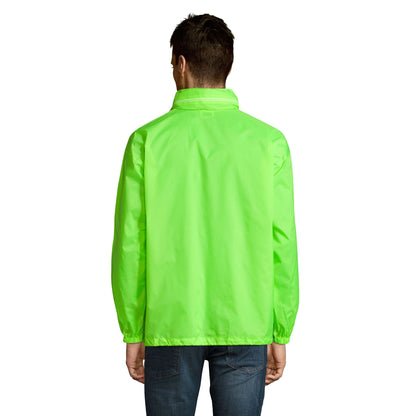 Neon Green - Side - SOLS Unisex Surf Windbreaker Lightweight Jacket