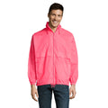 Neon Pink - Back - SOLS Unisex Surf Windbreaker Lightweight Jacket
