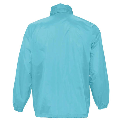 Blue Atoll - Back - SOLS Unisex Surf Windbreaker Lightweight Jacket