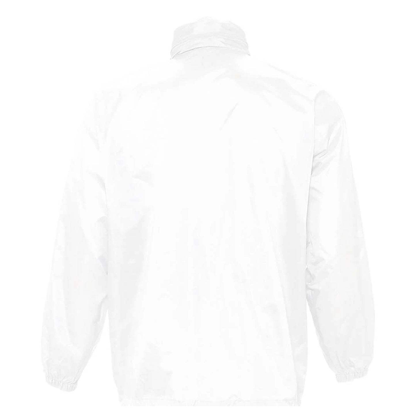 White - Back - SOLS Unisex Surf Windbreaker Lightweight Jacket