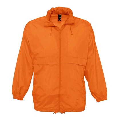 Orange - Front - SOLS Unisex Surf Windbreaker Lightweight Jacket