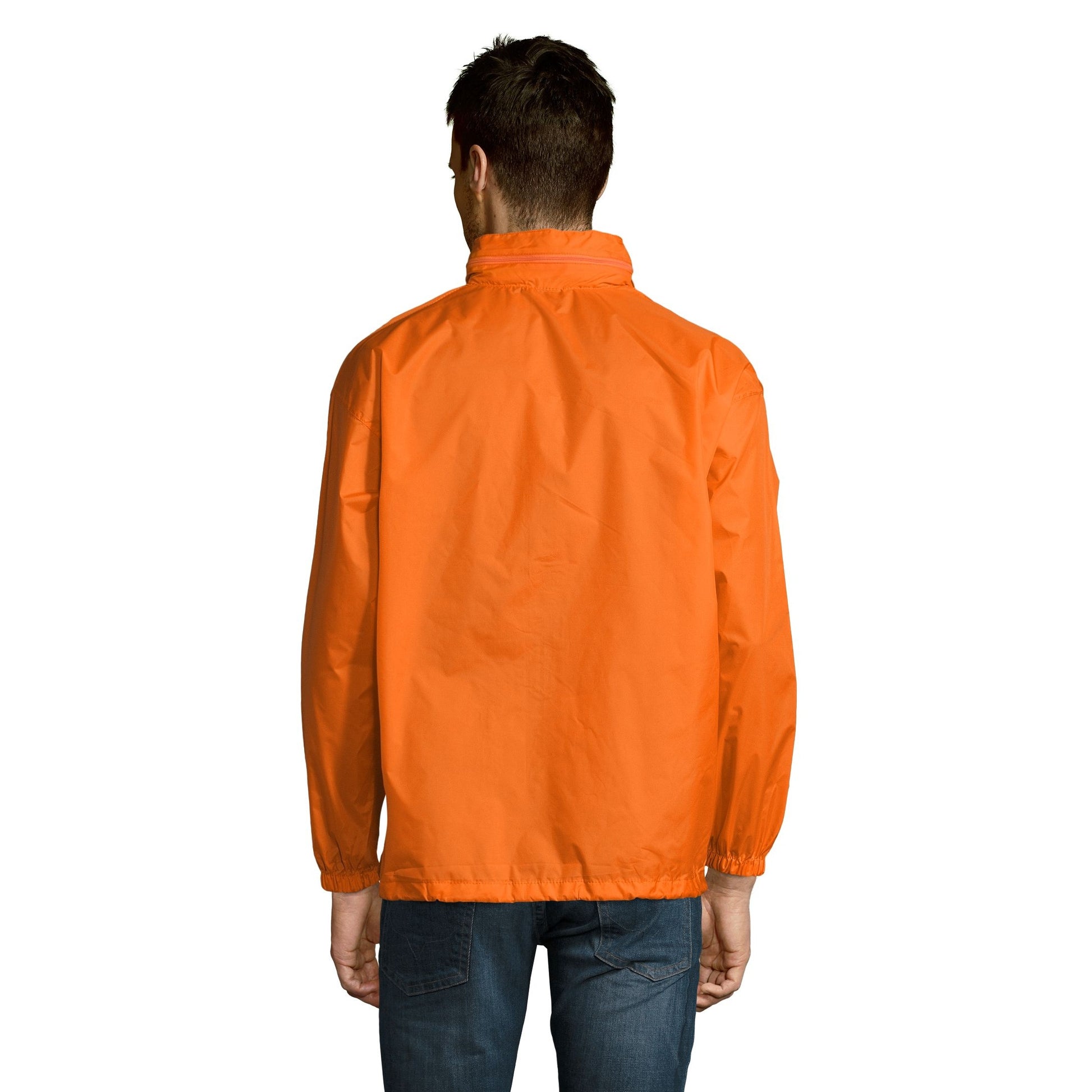 Orange - Side - SOLS Unisex Surf Windbreaker Lightweight Jacket