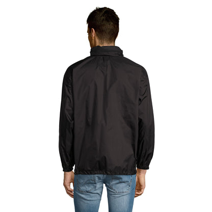Black - Pack Shot - SOLS Unisex Surf Windbreaker Lightweight Jacket