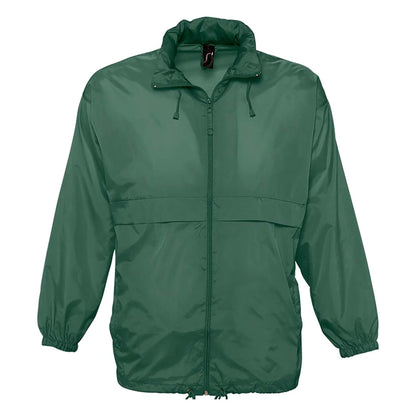 Forest Green - Front - SOLS Unisex Surf Windbreaker Lightweight Jacket