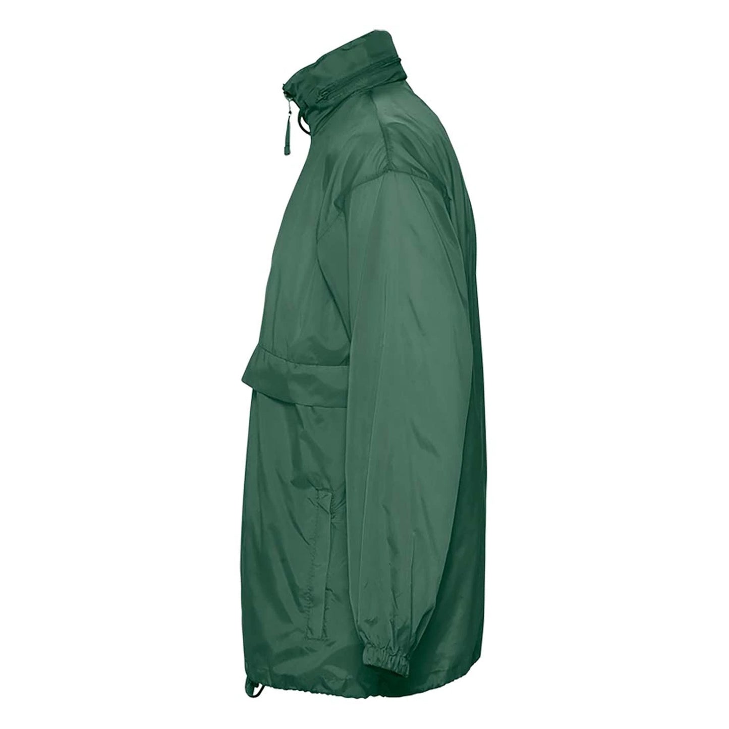 Forest Green - Side - SOLS Unisex Surf Windbreaker Lightweight Jacket