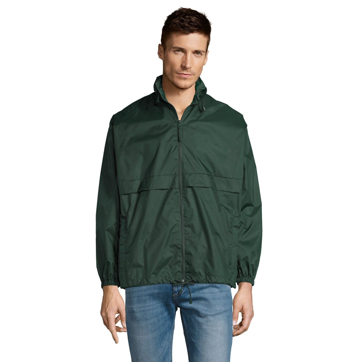 Forest Green - Lifestyle - SOLS Unisex Surf Windbreaker Lightweight Jacket