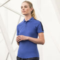 Royal Blue-Navy - Back - Finden & Hales Adults Unisex Contrast Panel Pique Polo Shirt