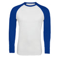 White-Royal Blue - Front - SOLS Mens Funky Contrast Long Sleeve T-Shirt