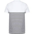 White-Navy - Back - Front Row Adults Unisex Breton Striped T-Shirt