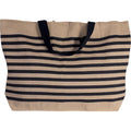 Natural-Navy - Front - Kimood Large Juco Bag