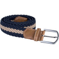 Navy-Beige - Front - K-UP Adults Unisex Braided Elasticated Belt