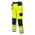 Yellow-Black - Side - Portwest Mens PW3 Hi-Vis Trousers