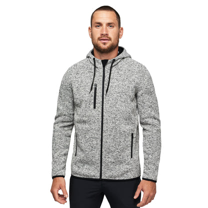 Light Grey Melange - Side - Proact Mens Heather Hooded Jacket