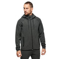 Deep Grey Heather - Side - Proact Mens Performance Hooded Jacket