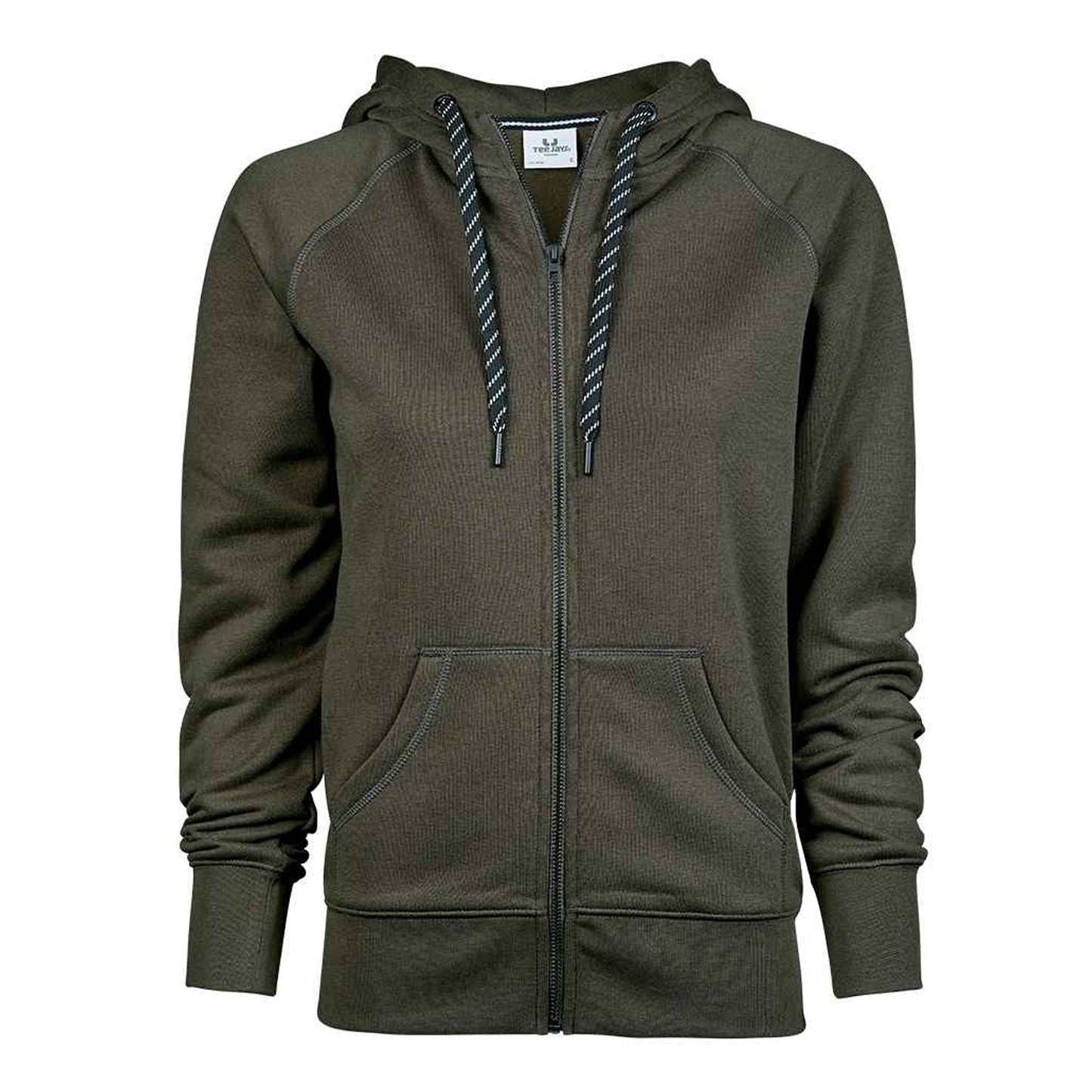 Deep Green - Front - Tee Jays Womens-Ladies Fashion Zip Hoodie