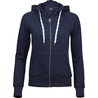 Navy - Front - Tee Jays Womens-Ladies Fashion Zip Hoodie