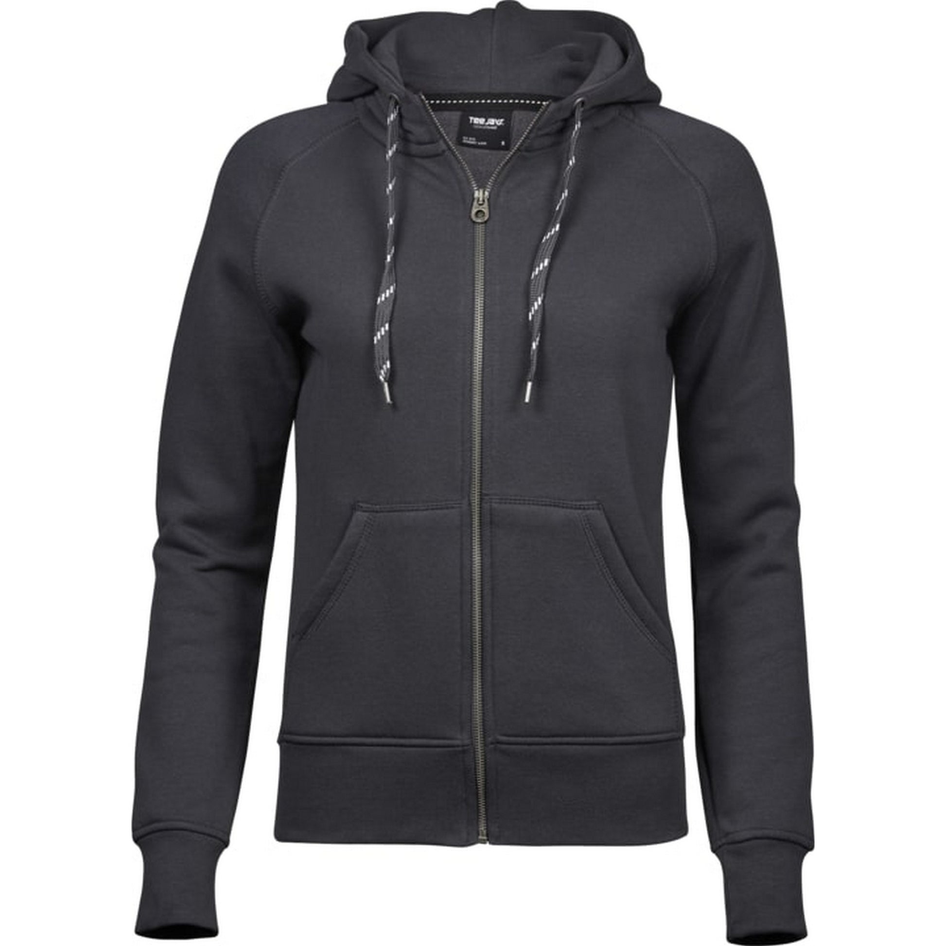 Dark Grey - Front - Tee Jays Womens-Ladies Fashion Zip Hoodie