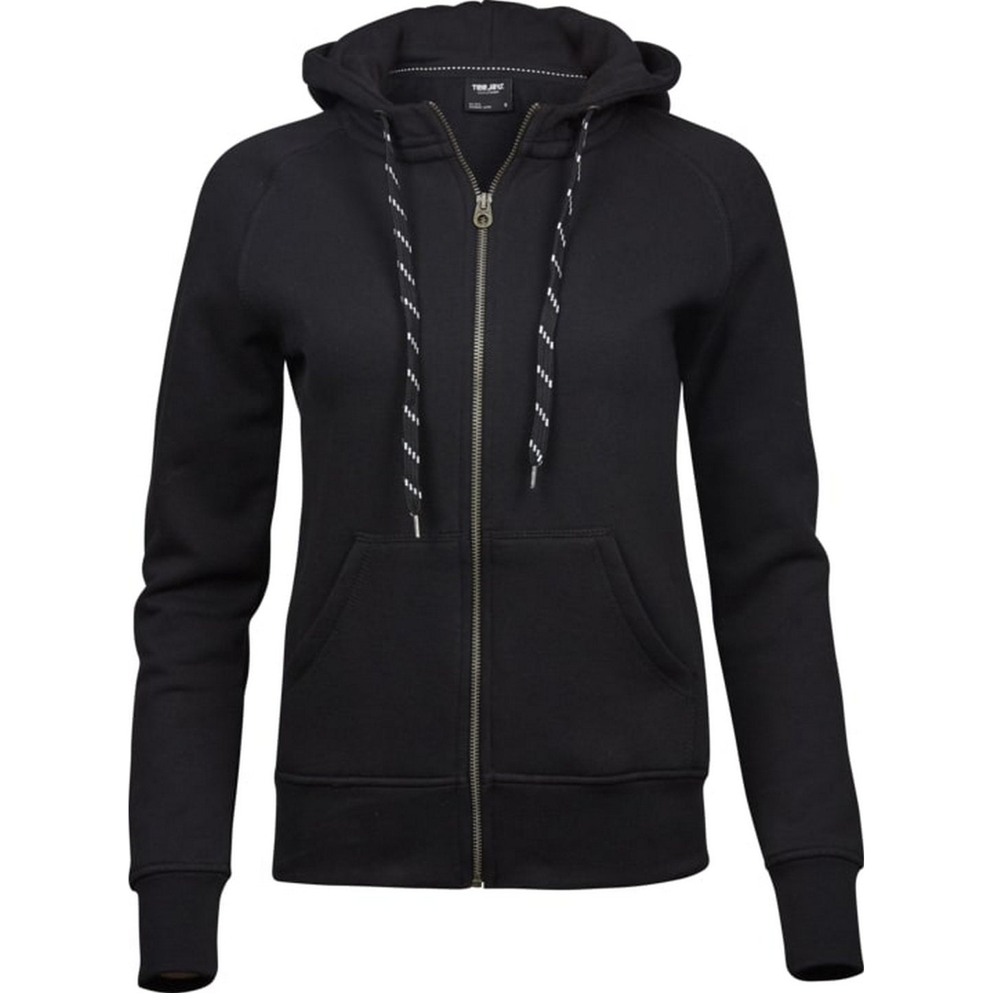 Black - Front - Tee Jays Womens-Ladies Fashion Zip Hoodie