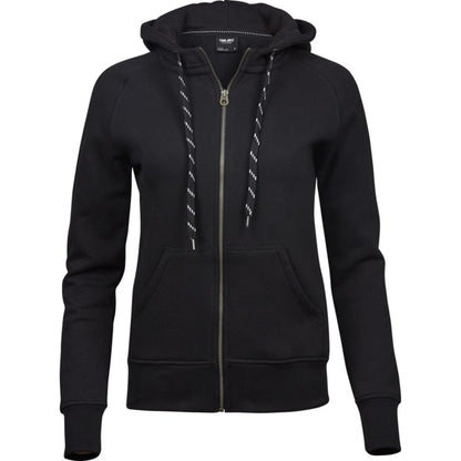 Black - Front - Tee Jays Womens-Ladies Fashion Zip Hoodie