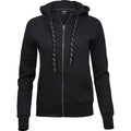 Black - Front - Tee Jays Womens-Ladies Fashion Zip Hoodie