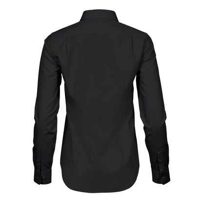 Black - Back - Tee Jays Womens-Ladies Stretch Luxury Long Sleeve Poplin Shirt