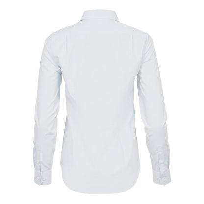 White - Back - Tee Jays Womens-Ladies Stretch Luxury Long Sleeve Poplin Shirt