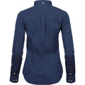 Indigo - Back - Tee Jays Womens-Ladies Long Sleeve Casual Twill Shirt