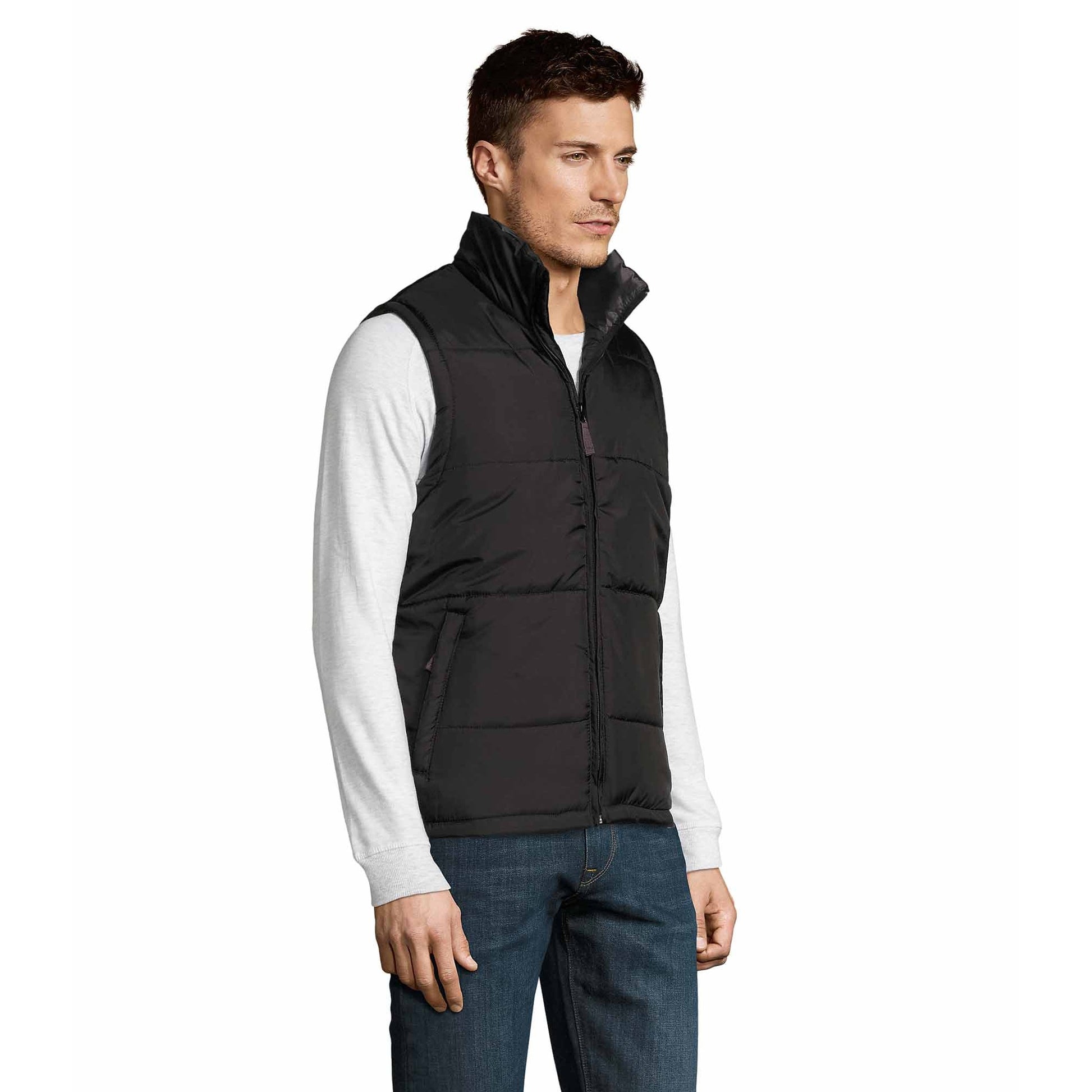 Black - Side - SOLS Warm Unisex Padded Bodywarmer Jacket