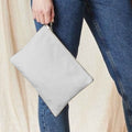 Light Grey - Back - Westford Mill Canvas Wristlet Pouch