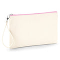 Natural-Pink - Front - Westford Mill Canvas Wristlet Pouch