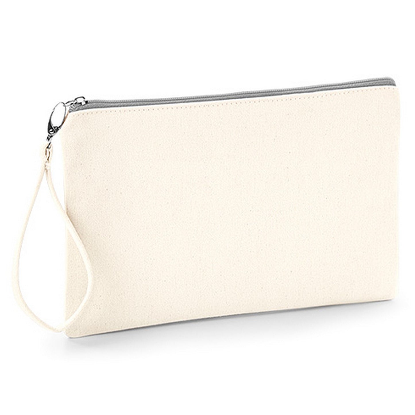 Natural-Light Grey - Front - Westford Mill Canvas Wristlet Pouch