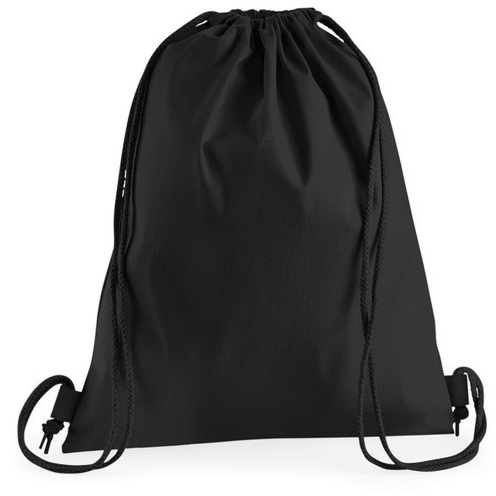 Black - Back - Westford Mill Organic Premium Cotton Gym Sack