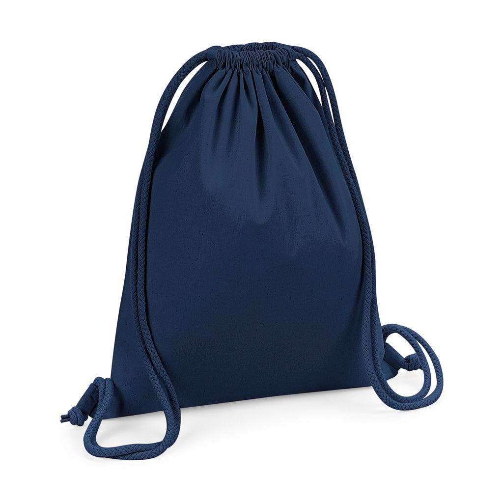 French Navy - Front - Westford Mill Organic Premium Cotton Gym Sack