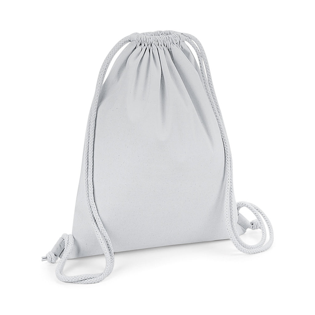 Light Grey - Front - Westford Mill Organic Premium Cotton Gym Sack