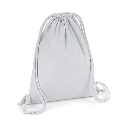 Light Grey - Front - Westford Mill Organic Premium Cotton Gym Sack