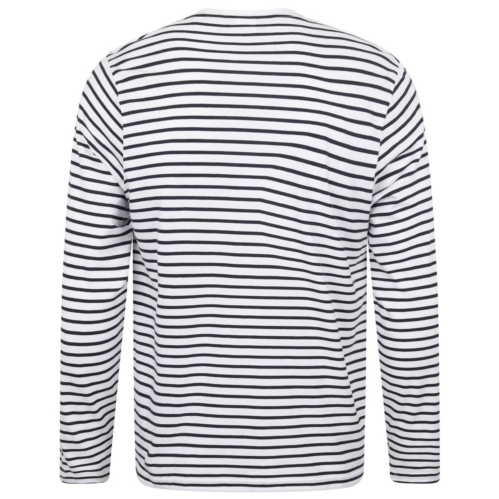 White-Oxford Navy - Back - Skinni Fit Unisex Long Sleeve Striped T-Shirt
