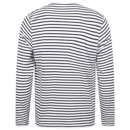 White-Oxford Navy - Back - Skinni Fit Unisex Long Sleeve Striped T-Shirt