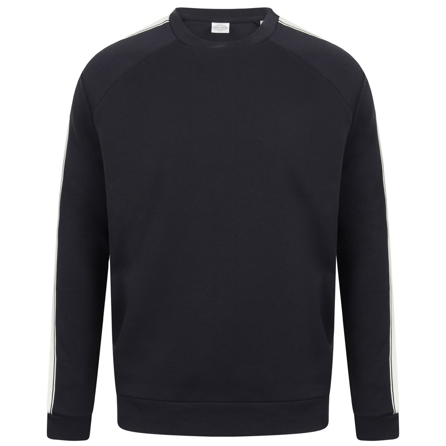 Navy-White - Front - Skinni Fit Unisex Contrast Raglan Sweatshirt