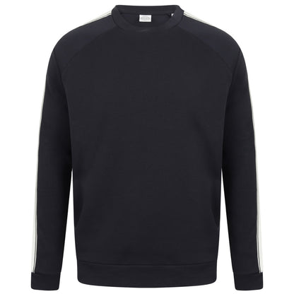 Navy-White - Front - Skinni Fit Unisex Contrast Raglan Sweatshirt