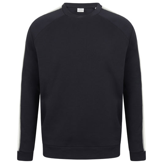 Navy-White - Front - Skinni Fit Unisex Contrast Raglan Sweatshirt